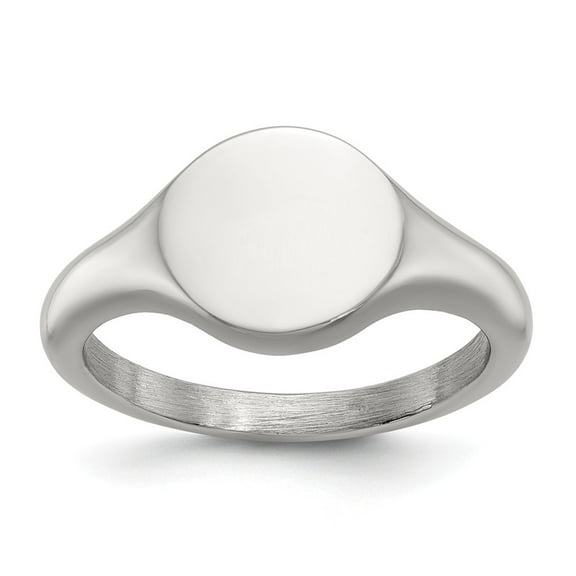 Auriga Fine Jewelry Stainless Steel Polished Round Disk Men's Ring Size 5