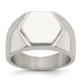 thumbnail image 1 of Auriga Fine Jewelry Stainless Steel Polished Signet Men's Ring Size 10, 1 of 7
