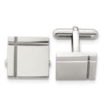 thumbnail image 1 of Auriga Fine Jewelry Stainless Steel Polished Square Cufflinks for Men, 1 of 6