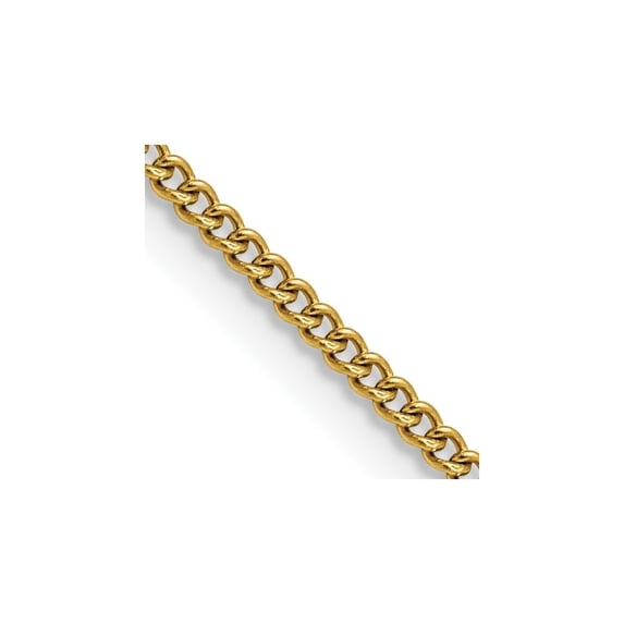 Auriga Fine Jewelry Stainless Steel Polished Yellow IP-plated 2.25 mm Round Curb Chain Necklace for Women 18"