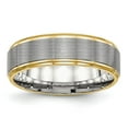 thumbnail image 1 of Auriga Fine Jewelry Stainless Steel Polished Yellow IP-plated 6 mm Grooved Band for Women Size 13, 1 of 8