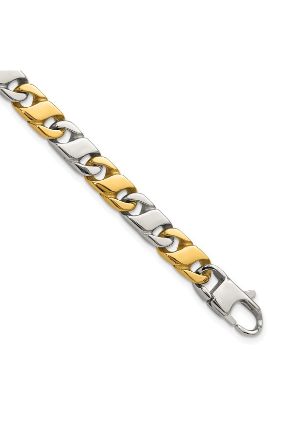 Fine Jewelry Stainless Steel Polished Yellow IP-plated 6mm 8.5 inch Infinity Link Men's Bracelet