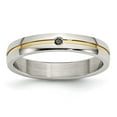 thumbnail image 1 of Auriga Fine Jewelry Stainless Steel Polished Yellow IP-plated Diamond 4 mm Band for Women Size 9, 1 of 6