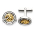 thumbnail image 1 of Auriga Fine Jewelry Stainless Steel Polished Yellow IP-plated Eagle Cufflinks for Men, 1 of 6