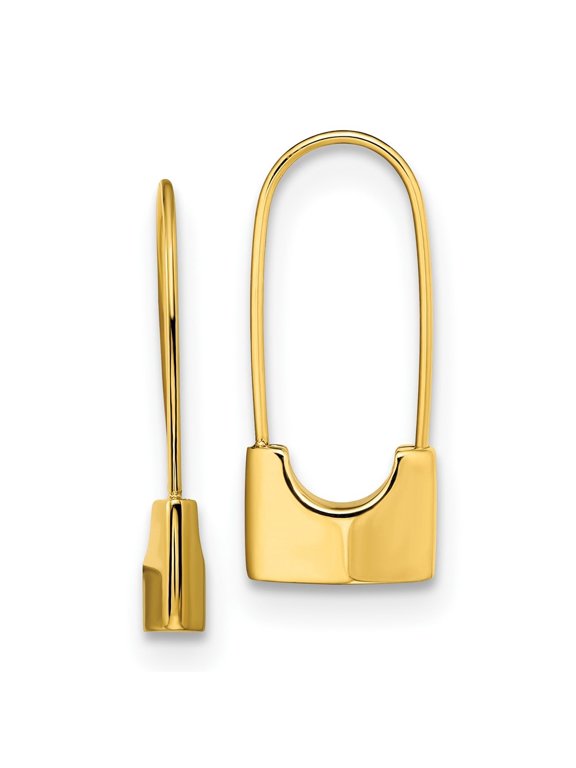 Mother's Day Gift Stainless Steel Yellow IP-plated Lock Dangle Earrings for Women