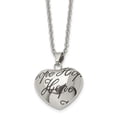 thumbnail image 1 of Auriga Fine Jewelry Stainless Steel and Enameled HOPE Hollow Heart Pendant Chain Necklace for Women 18", 1 of 3