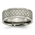thumbnail image 1 of Auriga Fine Jewelry Titanium 8mm Weave Design Band for Men Size 14, 1 of 6