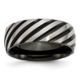 thumbnail image 1 of Auriga Fine Jewelry Titanium Black IP-plated 8mm Grooved Band for Men Size- 7.5, 1 of 6