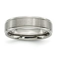 thumbnail image 1 of Auriga Fine Jewelry Titanium Brushed Center 6 mm Ridged Edge Band for Women Size 9, 1 of 7