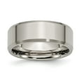 thumbnail image 1 of Auriga Fine Jewelry Titanium Brushed and Polished 8 mm Beveled Edge Band for Women Size 14, 1 of 6