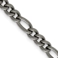thumbnail image 1 of Auriga Fine Jewelry Titanium Polished 7 mm Figaro Chain Necklace for Men 24", 1 of 3