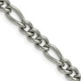 thumbnail image 1 of Auriga Fine Jewelry Titanium Polished 7 mm Figaro Chain Necklace for Men 24", 1 of 3