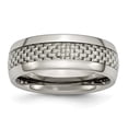 thumbnail image 1 of Auriga Fine Jewelry Titanium Polished with Grey Carbon Fiber Inlay 8mm Men's Band Size 10.5, 1 of 5