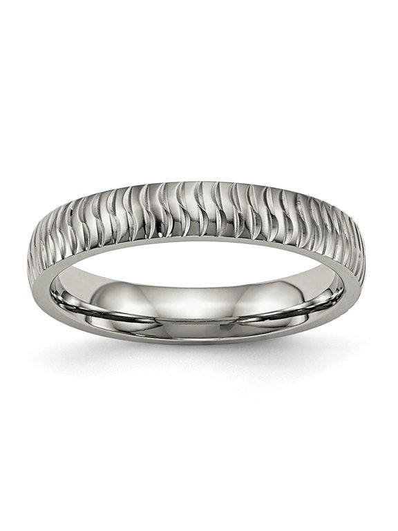Fine Jewelry Titanium and Textured 4mm Band for Men Size 11