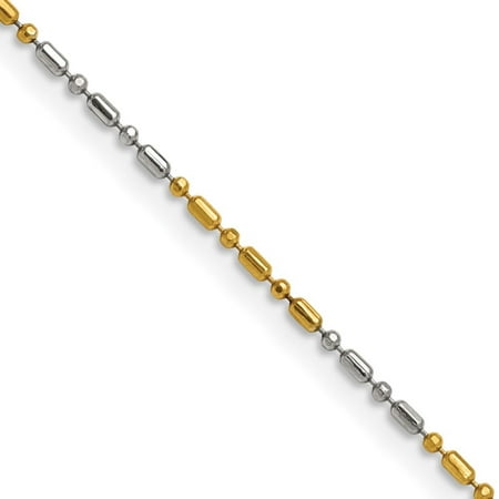 Auriga Fine Jewelry Two-tone Brass 1.2 mm Fancy Chain Necklace for Women 16"