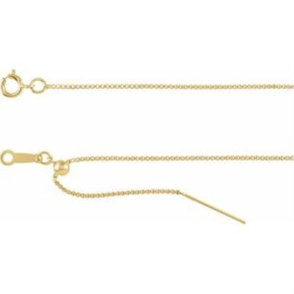 Auriga Mother's Day Gift 14K Yellow Gold-Filled 1 mm Adjustable Box Chain Necklace for Women 16-22"