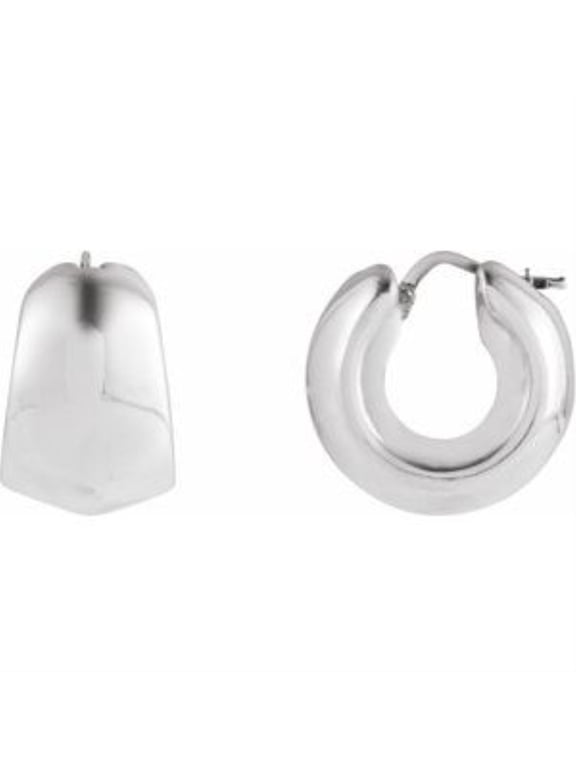 925 Sterling Silver Electroform Tapered 22.2 mm Hoop Earrings for Women