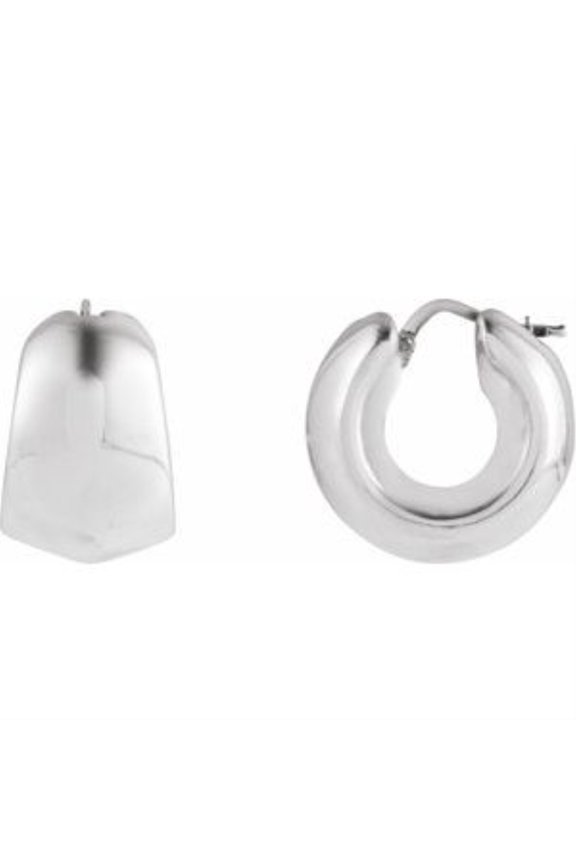 925 Sterling Silver Electroform Tapered 22.2 mm Hoop Earrings Valentine's Day Gift for Women