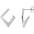 thumbnail image 1 of Auriga 925 Sterling Silver Geometric Front-Back Hoop Earrings for Women, 1 of 4