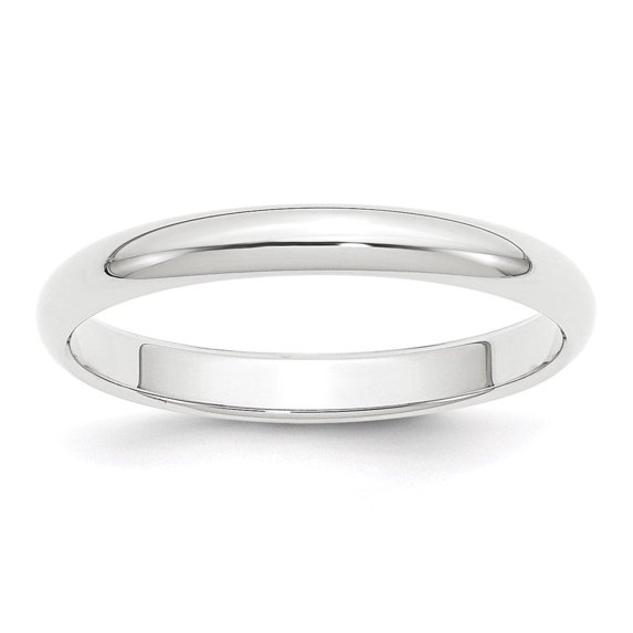 Auriga Fine Jewelry Platinum 3mm Half Round Wedding Band Ring Size- 10 for Women
