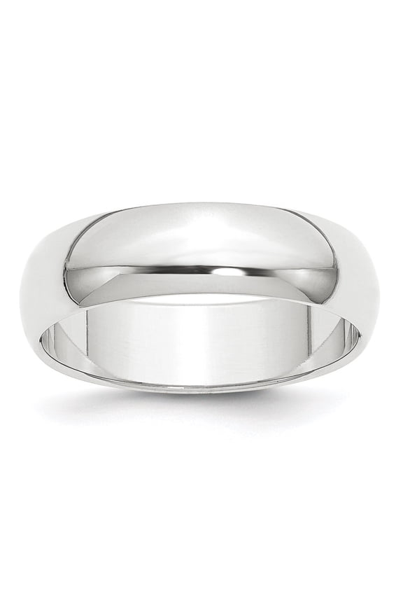 Platinum 6mm Half Round Featherweight Band Ring Size- 5.5 for Women