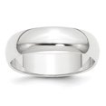 thumbnail image 1 of Auriga Platinum 6mm Half Round Featherweight Band Ring Size- 8 for Women, 1 of 4