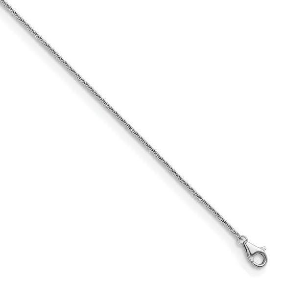 Auriga Platinum Solid 1.1 mm Wheat Chain Necklace for Women 16"