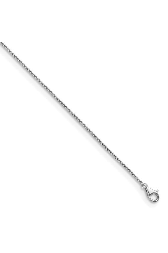 Platinum Solid 1.1 mm Wheat Chain Necklace for Women 16"