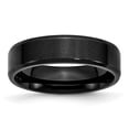 thumbnail image 1 of Auriga Stainless Steel 6 mm Black IP-plated Beveled Edge Band for Women Size 12, 1 of 1