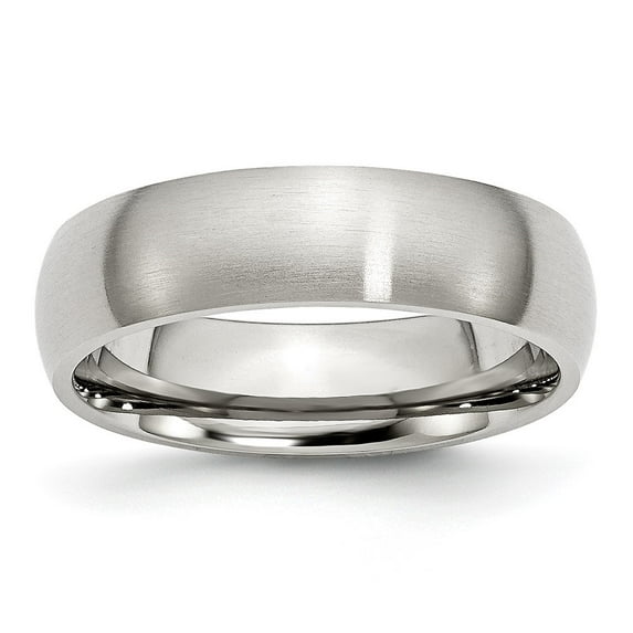 Auriga Stainless Steel Brushed 6 mm Half Round Band for Women Size 11