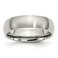 thumbnail image 1 of Auriga Fine Jewelry Stainless Steel Brushed 6 mm Half Round Band for Women Size 12, 1 of 6