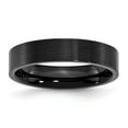 thumbnail image 1 of Auriga Fine Jewelry Stainless Steel Brushed Black IP-plated 5 mm Flat Band for Women Size 13, 1 of 7