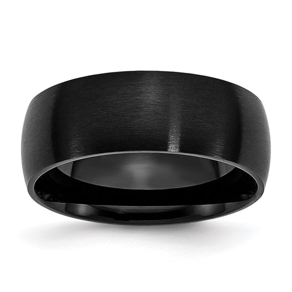 Auriga Fine Jewelry Stainless Steel Brushed Black IP-plated 8 mm Band for Women Size 10.5