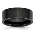 thumbnail image 1 of Auriga Fine Jewelry Stainless Steel Brushed Black IP-plated 8 mm Flat Band for Women Size 12, 1 of 6