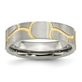 thumbnail image 1 of Auriga Fine Jewelry Stainless Steel Brushed Yellow IP-plated 6 mm Grooved Band for Women Size 12.5, 1 of 7