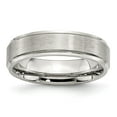 thumbnail image 1 of Auriga Stainless Steel Brushed and Polished 6 mm Grooved Edge Band for Women Size 11.5, 1 of 6