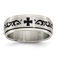 thumbnail image 1 of Auriga Fine Jewelry Stainless Steel Brushed and Polished Enamel Rotating Swirl Design 8mm Band for Women Size 9.5, 1 of 6