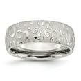 thumbnail image 1 of Auriga Fine Jewelry Stainless Steel Brushed and Polished Textured 8 mm Band for Women Size 10, 1 of 6