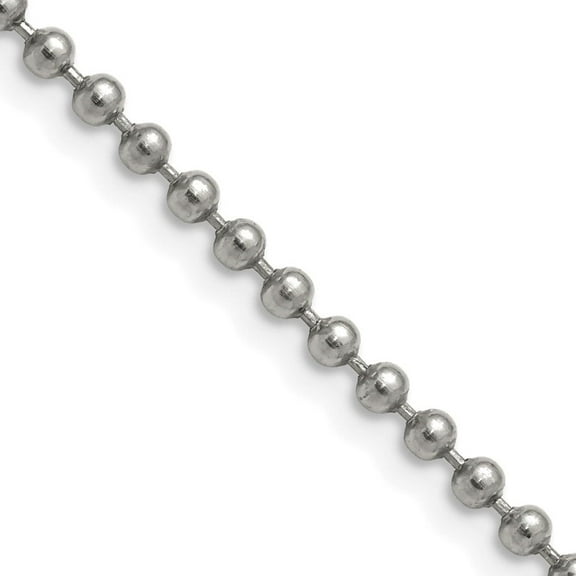 Auriga Fine Jewelry Stainless Steel Polished 3 mm Ball Chain Necklace for Women 20"