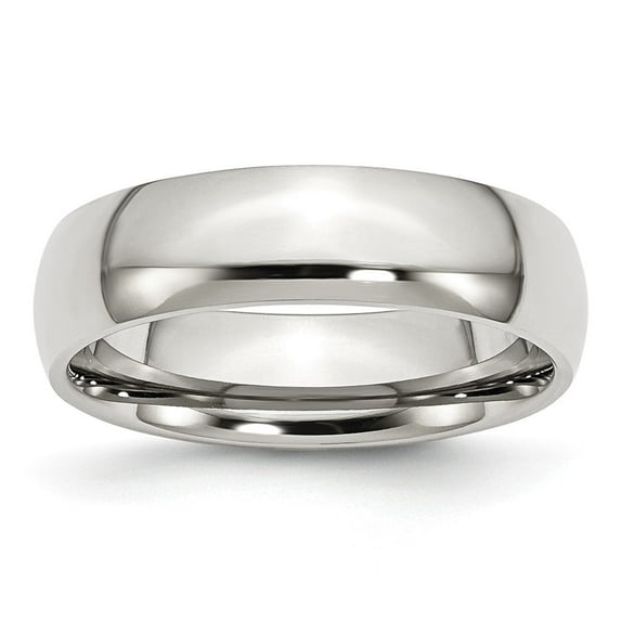 Auriga Fine Jewelry Stainless Steel Polished 6 mm Half Round Band for Women Size 7.5