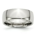 thumbnail image 1 of Auriga Stainless Steel Polished 8 mm Half Round Band for Women Size 8, 1 of 6
