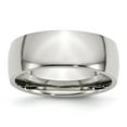 thumbnail image 1 of Auriga Fine Jewelry Stainless Steel Polished 8 mm Half Round Band for Women Size 9, 1 of 6
