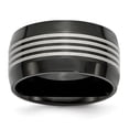 thumbnail image 1 of Auriga Fine Jewelry Stainless Steel Polished Black IP-plated 12 mm Band for Women Size 9, 1 of 7