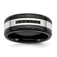 thumbnail image 1 of Auriga Fine Jewelry Stainless Steel Polished Black IP-plated Black Diamond 9 mm Band for Women Size 10 (0.24ct, Clarity- I2), 1 of 6