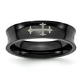 thumbnail image 1 of Auriga Fine Jewelry Stainless Steel Polished Black IP-plated Cross 6 mm Concave Band for Women Size 8.5, 1 of 8