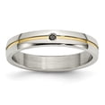 thumbnail image 1 of Auriga Fine Jewelry Stainless Steel Polished Yellow IP-plated Diamond 4 mm Band for Women Size 10.5, 1 of 6