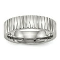 thumbnail image 1 of Auriga Fine Jewelry Stainless Steel Polished and Textured 6 mm Band for Women Size 9.5, 1 of 7