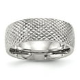 thumbnail image 1 of Auriga Fine Jewelry Stainless Steel Polished and Textured 8 mm Band for Women Size 9, 1 of 7