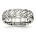 thumbnail image 1 of Auriga Fine Jewelry Stainless Steel Polished with Brushed Center 7 mm Grooved Band for Women Size 12.5, 1 of 6