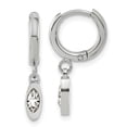thumbnail image 1 of Auriga Fine Jewelry Stainless Steel Polished with Crystal Dangle Hoop Earrings for Women, 1 of 7